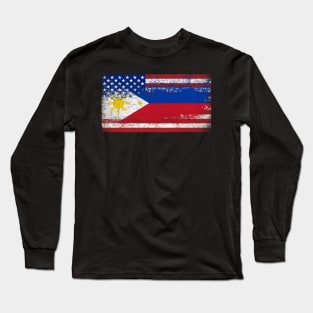 Filipino American Heritage Flag Long Sleeve T-Shirt